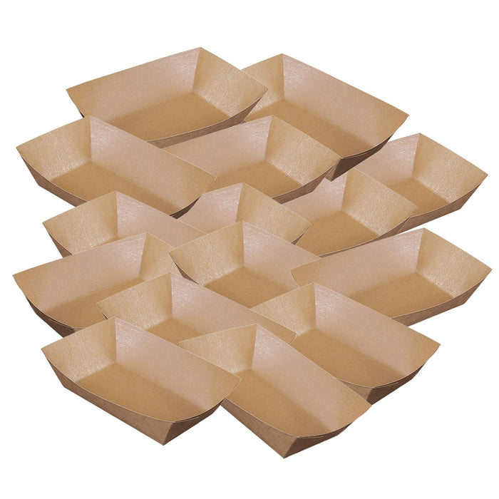 Crofta 100Pcs Kraft Paper Food Trays Container for Dessert Fruit Salad French Fries M