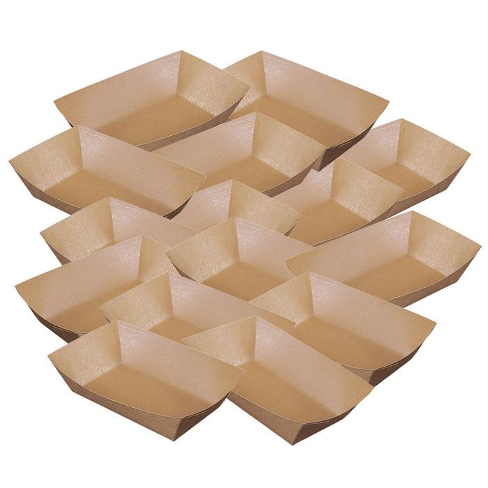 Crofta 100Pcs Kraft Paper Food Trays Container for Dessert Fruit Salad French Fries M