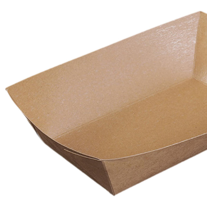 Crofta 100Pcs Kraft Paper Food Trays Container for Dessert Fruit Salad French Fries M