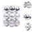 Crofta 12Pcs Christmas Ball Ornaments 8cm DIY with Hanging String Hanging Ornaments Silver