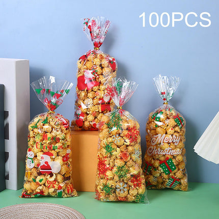 Crofta 100 Pieces Christmas Gift Bags Treat Bags for Thanksgiving Festival Birthday