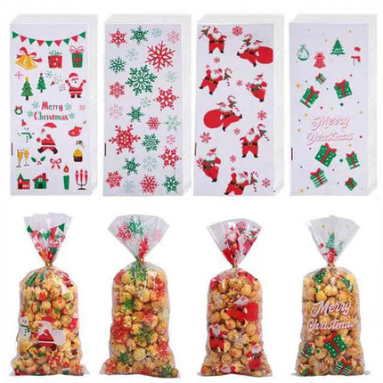 Crofta 100 Pieces Christmas Gift Bags Treat Bags for Thanksgiving Festival Birthday