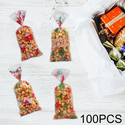 Crofta 100 Pieces Christmas Gift Bags Treat Bags for Thanksgiving Festival Birthday