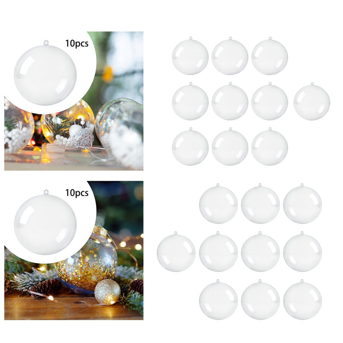 Crofta 10x Christmas Clear Balls Filling DIY Crafts for Wedding Baby Shower Holiday 9 cm Dia