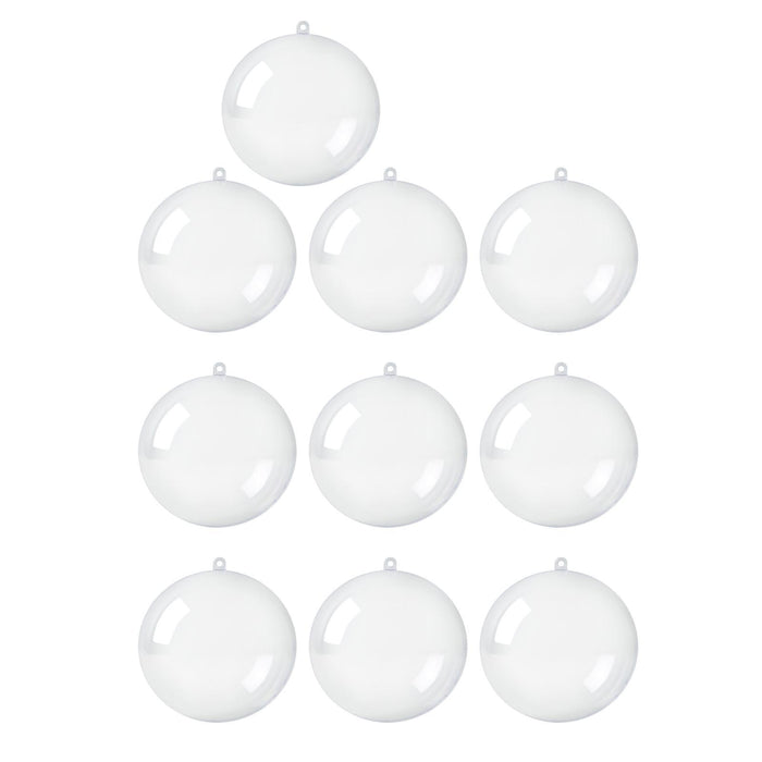 Crofta 10x Christmas Clear Balls Filling DIY Crafts for Wedding Baby Shower Holiday 9 cm Dia