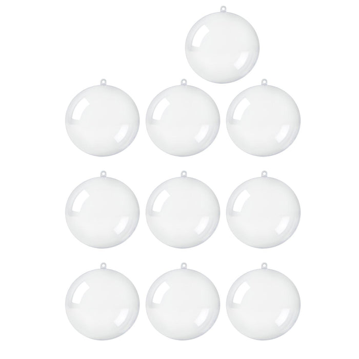 Crofta 10x Christmas Clear Balls Filling DIY Crafts for Wedding Baby Shower Holiday 9 cm Dia