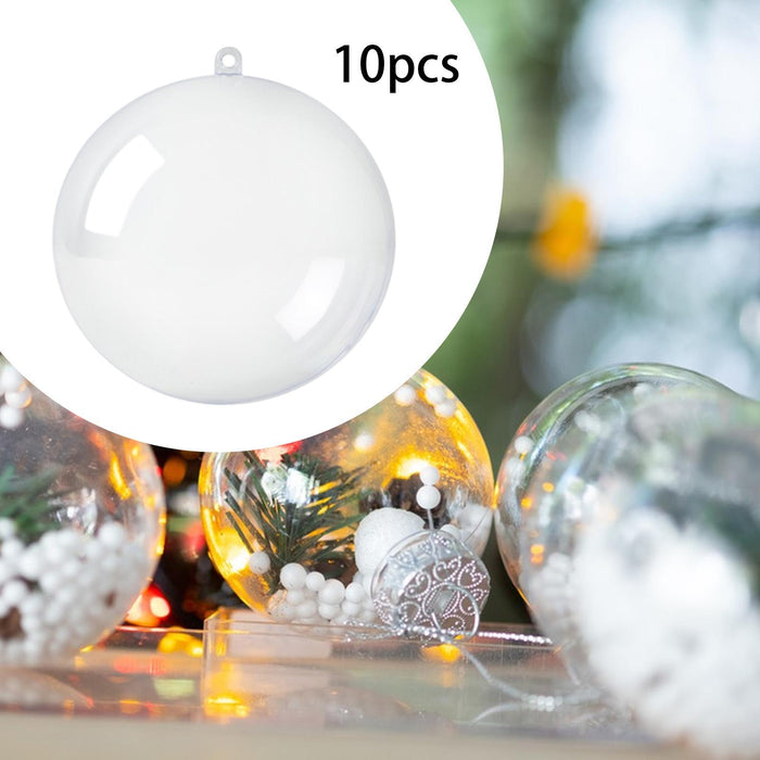 Crofta 10x Christmas Clear Balls Filling DIY Crafts for Wedding Baby Shower Holiday 9 cm Dia