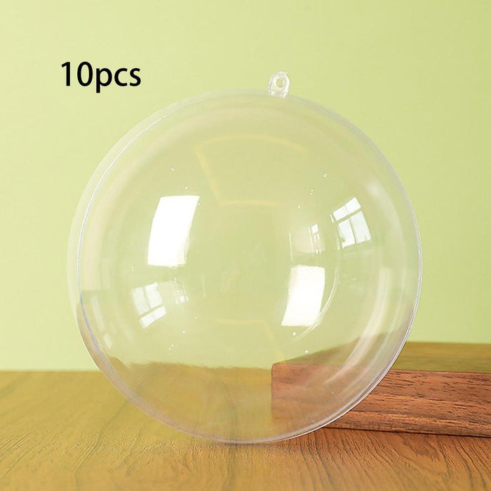 Crofta 10x Christmas Clear Balls Filling DIY Crafts for Wedding Baby Shower Holiday 9 cm Dia