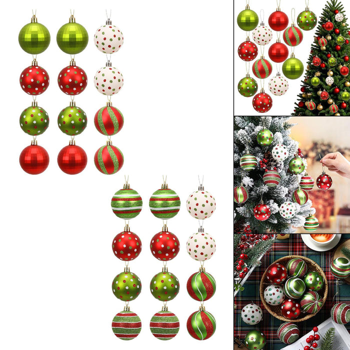 Crofta 12Pcs Christmas Tree Balls Ornaments for Themed Party New Year Shopping Mall Style A