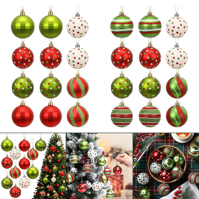 Crofta 12Pcs Christmas Tree Balls Ornaments for Themed Party New Year Shopping Mall Style A