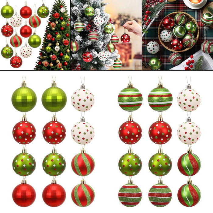 Crofta 12Pcs Christmas Tree Balls Ornaments for Themed Party New Year Shopping Mall Style A