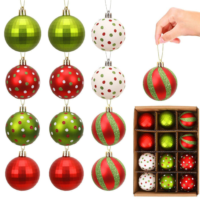 Crofta 12Pcs Christmas Tree Balls Ornaments for Themed Party New Year Shopping Mall Style A