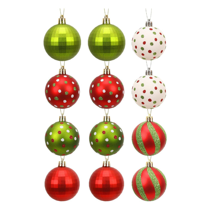 Crofta 12Pcs Christmas Tree Balls Ornaments for Themed Party New Year Shopping Mall Style A