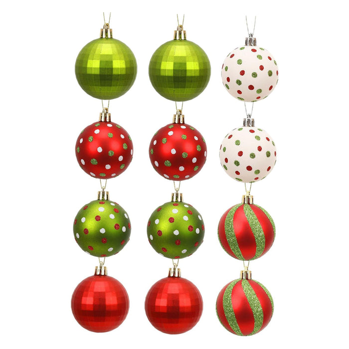 Crofta 12Pcs Christmas Tree Balls Ornaments for Themed Party New Year Shopping Mall Style A