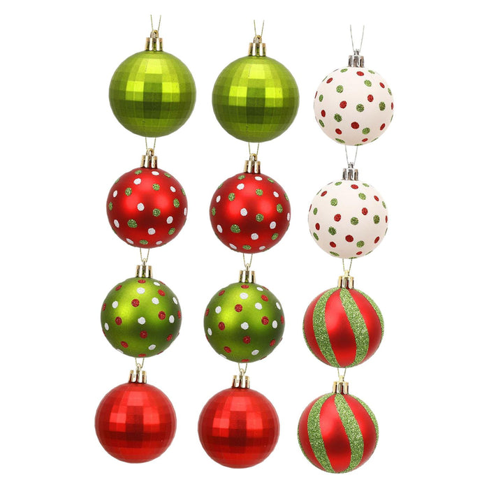 Crofta 12Pcs Christmas Tree Balls Ornaments for Themed Party New Year Shopping Mall Style A