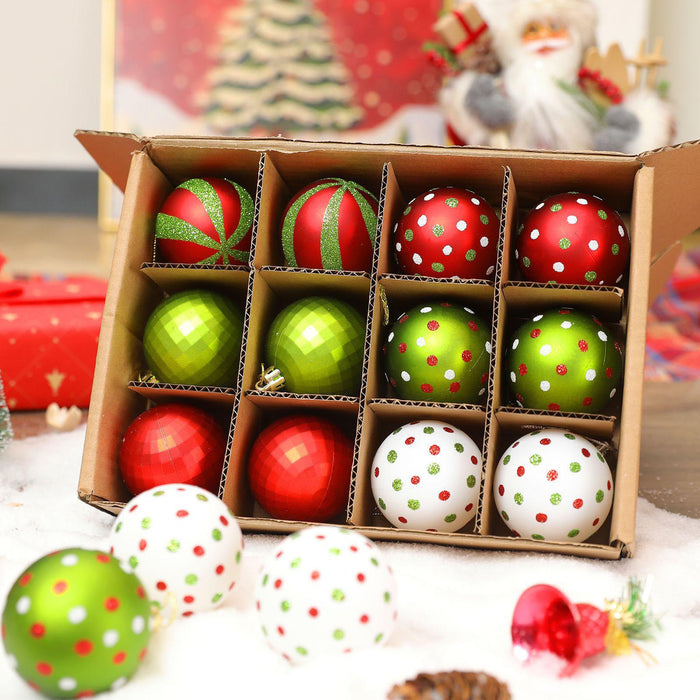 Crofta 12Pcs Christmas Tree Balls Ornaments for Themed Party New Year Shopping Mall Style A