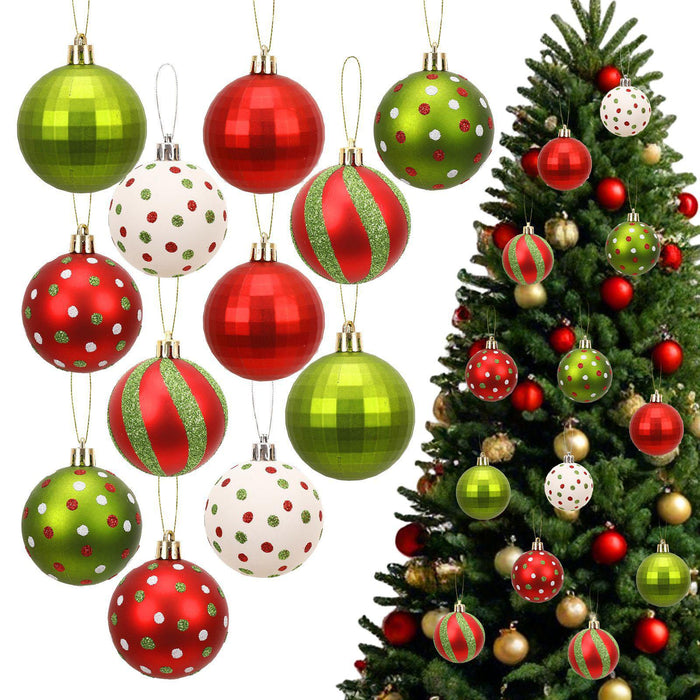 Crofta 12Pcs Christmas Tree Balls Ornaments for Themed Party New Year Shopping Mall Style A