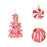 Crofta Xmas Hanging Ornament Christmas Tree Hanging Decoration for Anniversary Home Red