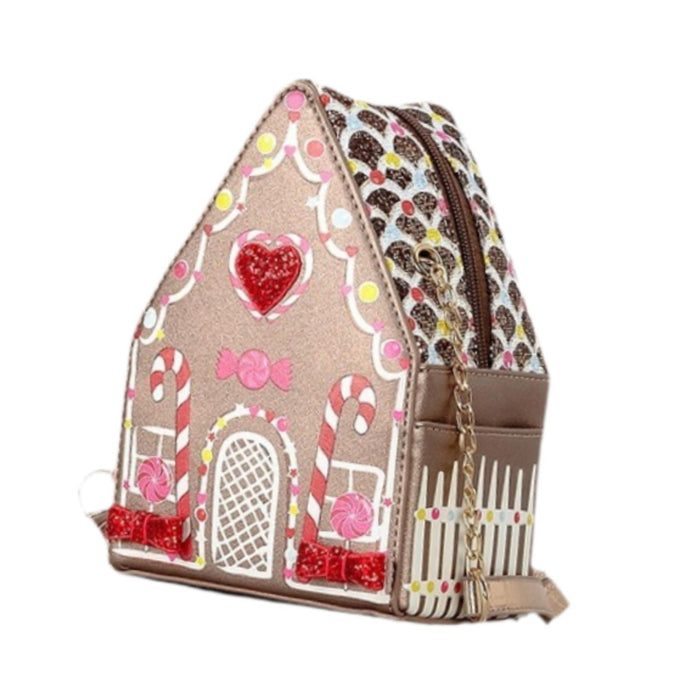 Crofta Christmas Gingerbread House Shoulder Bag Pouch for Commuting Birthday Summer