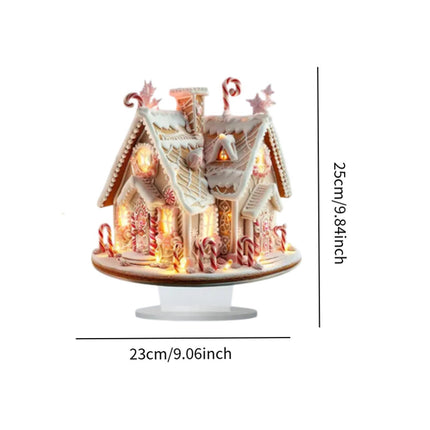 Crofta Xmas Gingerbread House Statue Christmas Decoration for Winter Display Indoor