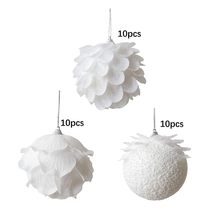 Crofta 10Pcs Christmas Balls Ornaments Charm Pendants for Holiday New Year Wedding Petals