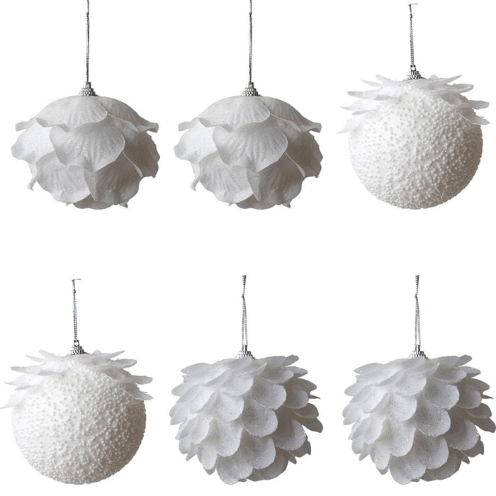 Crofta 10Pcs Christmas Balls Ornaments Charm Pendants for Holiday New Year Wedding Petals