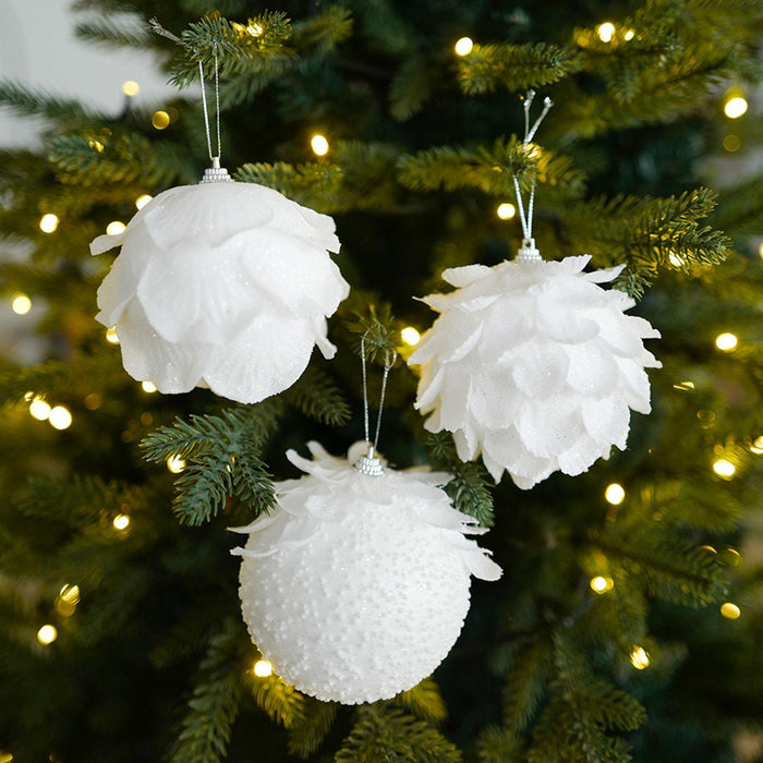 Crofta 10Pcs Christmas Balls Ornaments Charm Pendants for Holiday New Year Wedding Petals