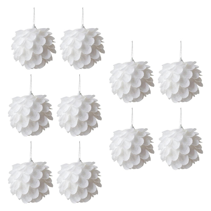 Crofta 10Pcs Christmas Balls Ornaments Charm Pendants for Holiday New Year Wedding Petals