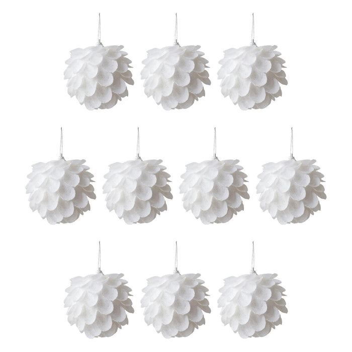 Crofta 10Pcs Christmas Balls Ornaments Charm Pendants for Holiday New Year Wedding Petals