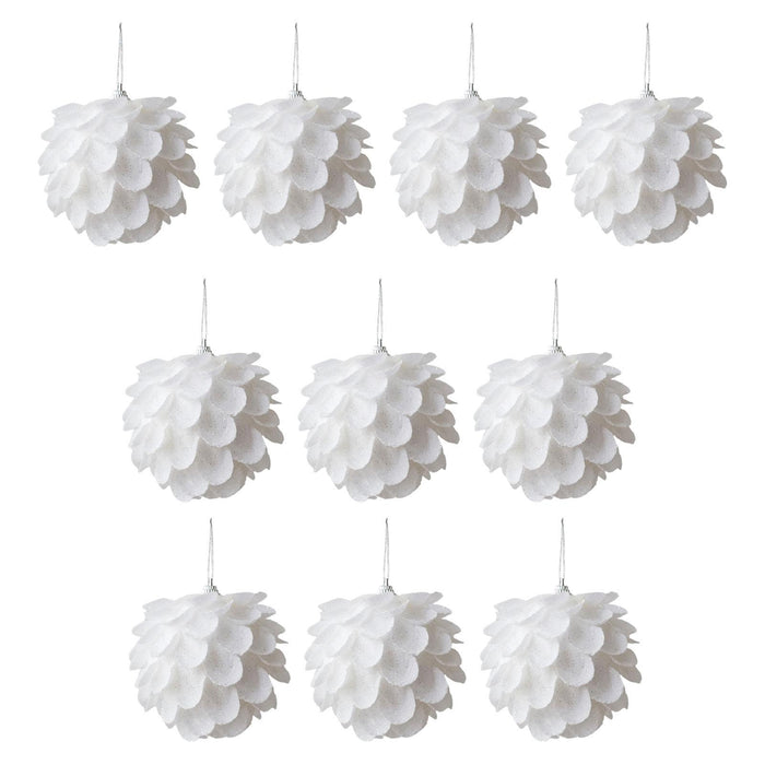 Crofta 10Pcs Christmas Balls Ornaments Charm Pendants for Holiday New Year Wedding Petals