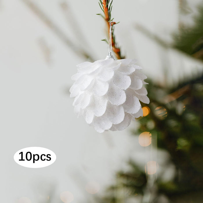 Crofta 10Pcs Christmas Balls Ornaments Charm Pendants for Holiday New Year Wedding Petals