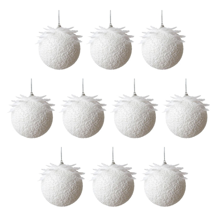 Crofta 10Pcs Christmas Balls Ornaments Charm Pendants for Holiday New Year Wedding Ball