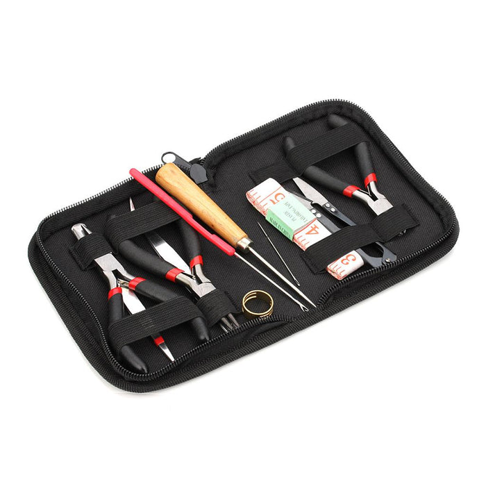 Crofta 12 Pieces/set Jewelry Making Tool Kit Bead Hand Tools for Crafts with Case