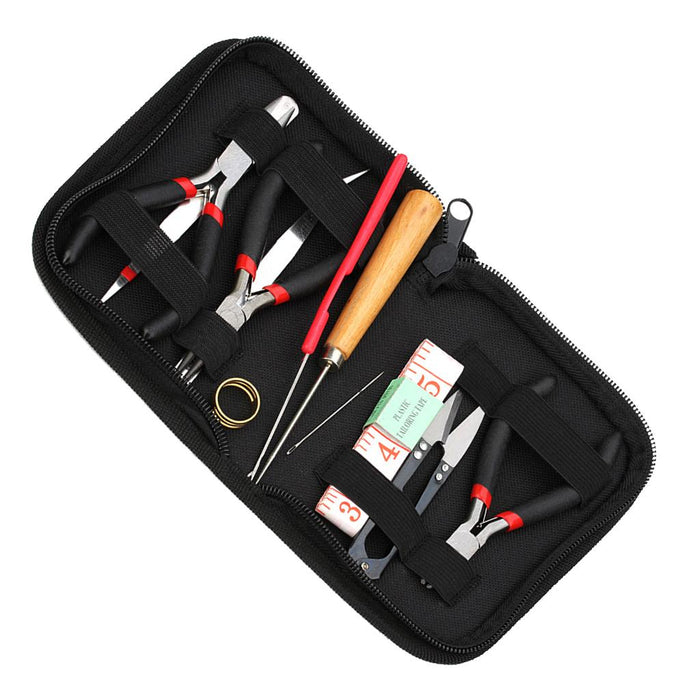 Crofta 12 Pieces/set Jewelry Making Tool Kit Bead Hand Tools for Crafts with Case