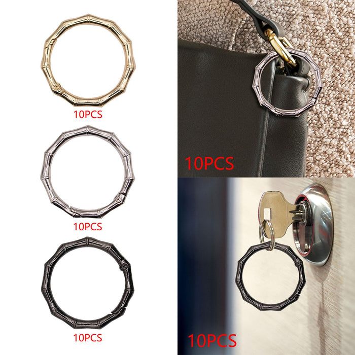 Crofta 10 Pieces Spring Rings Metal Carabiner Clip Snaps for Purse Shoulder Strap Gold