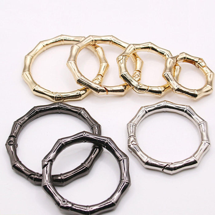 Crofta 10 Pieces Spring Rings Metal Carabiner Clip Snaps for Purse Shoulder Strap Gold