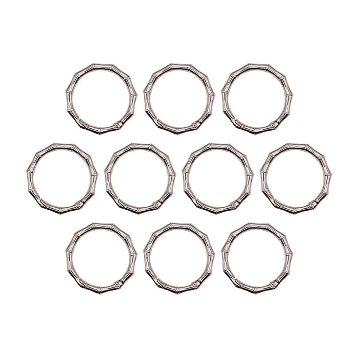 Crofta 10 Pieces Spring Rings Metal Carabiner Clip Snaps for Purse Shoulder Strap Argent