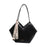 Crofta Women's Leather Tote Bag Stylish Shoulder Purse for Commuting Dating Working Black