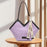 Crofta Women's Leather Tote Bag Stylish Shoulder Purse for Commuting Dating Working Purple