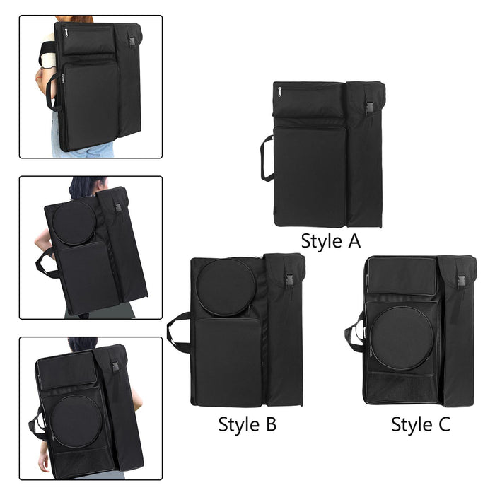 Crofta Art Portfolio Case Drawing Board Bag Portable Travel Oxford Cloth Sketch Bag Style A