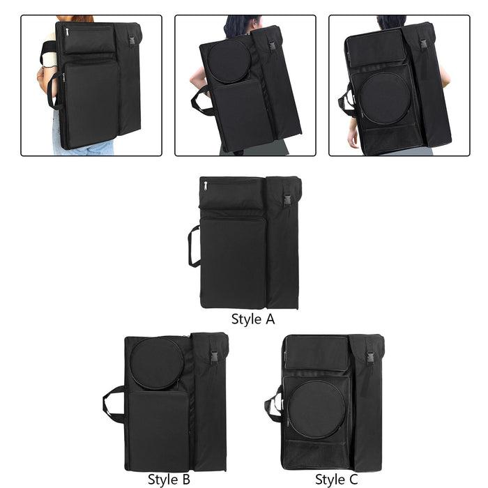 Crofta Art Portfolio Case Drawing Board Bag Portable Travel Oxford Cloth Sketch Bag Style A