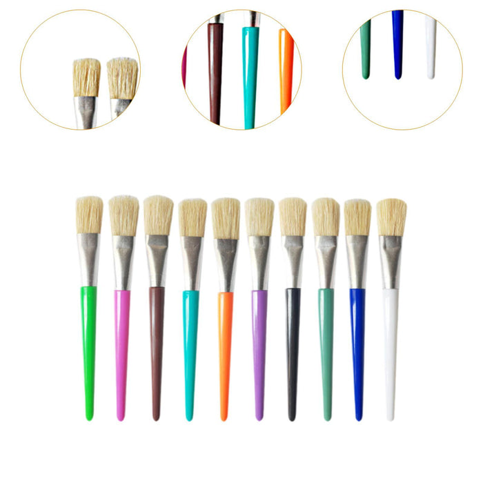 Crofta 10x Colorful Paint Brushes Set Painting Brushes for Adults Students Children