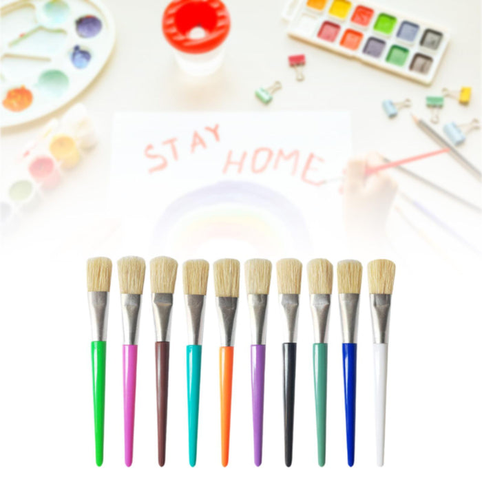 Crofta 10x Colorful Paint Brushes Set Painting Brushes for Adults Students Children