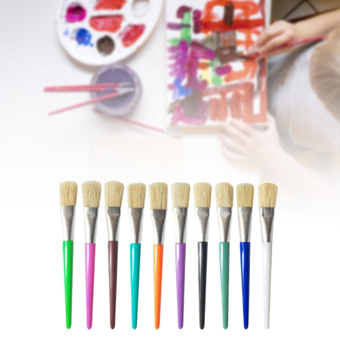 Crofta 10x Colorful Paint Brushes Set Painting Brushes for Adults Students Children