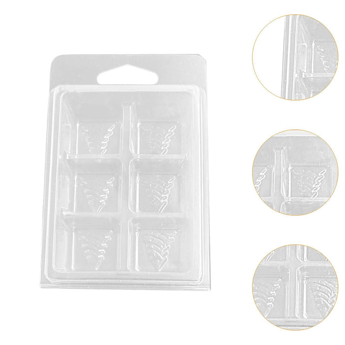 Crofta 10Pcs Christmas Tree Candle Melt Moulds Casting Model Clear Empty Cube Trays