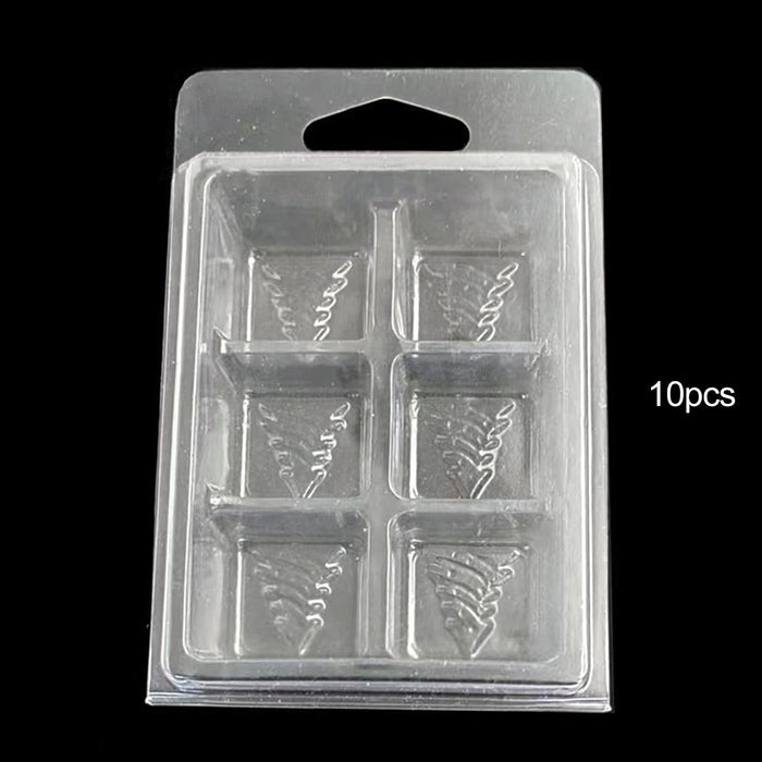 Crofta 10Pcs Christmas Tree Candle Melt Moulds Casting Model Clear Empty Cube Trays