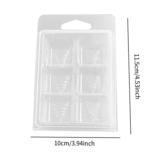 Crofta 10Pcs Christmas Tree Candle Melt Moulds Casting Model Clear Empty Cube Trays