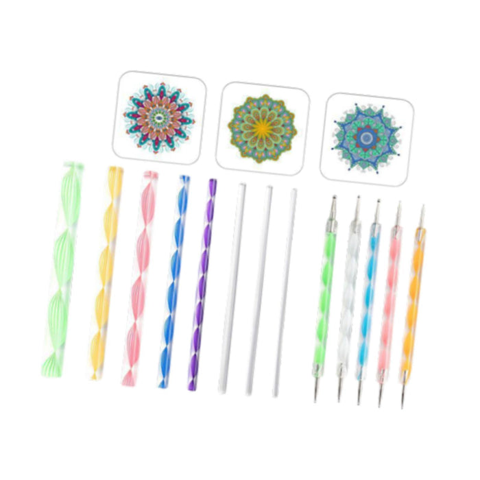 Crofta 16x Mandala Dotting Tool Home Decor with Reusable Stencils Dot Painting Tool A Set