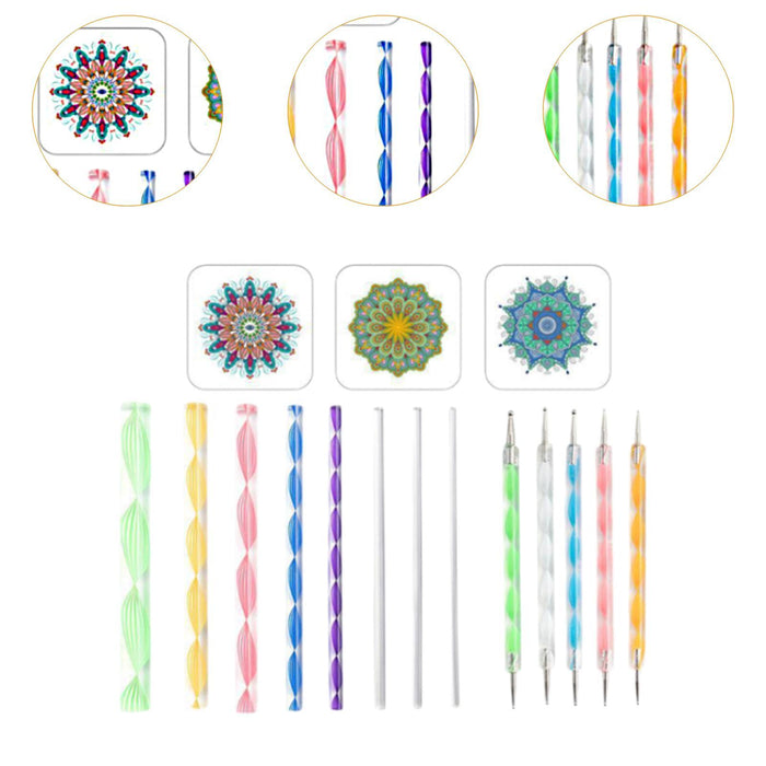 Crofta 16x Mandala Dotting Tool Home Decor with Reusable Stencils Dot Painting Tool A Set