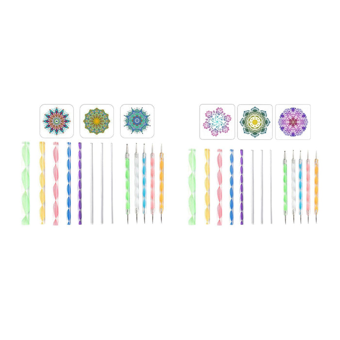 Crofta 16x Mandala Dotting Tool Home Decor with Reusable Stencils Dot Painting Tool A Set